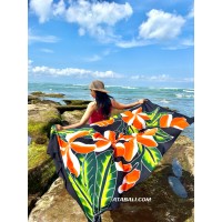 Hand Painted Floral Sarong in Black color